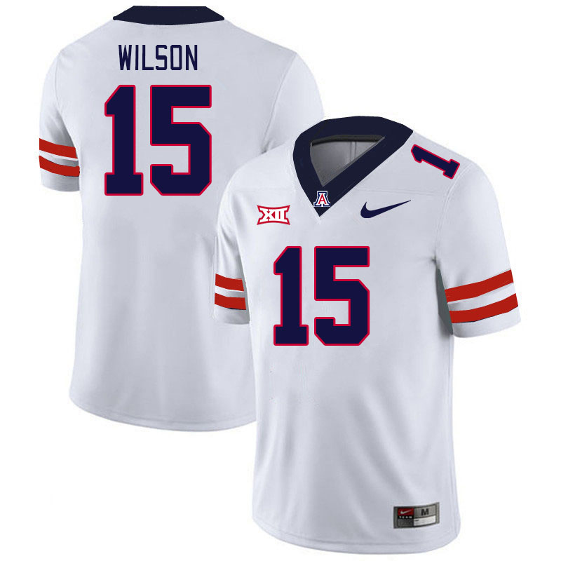 Arizona Wildcats #15 Carlos Wilson Big 12 Conference College Football Jerseys Stitched Sale-White